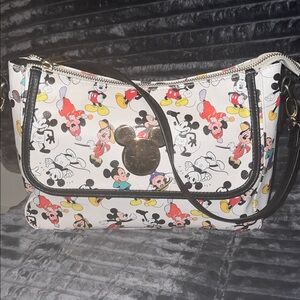 RARE!!! Disney Mickey Mouse White and Black Crossbody/Shoulder Bag